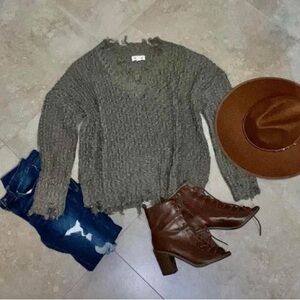 Distressed Oversized Sweater